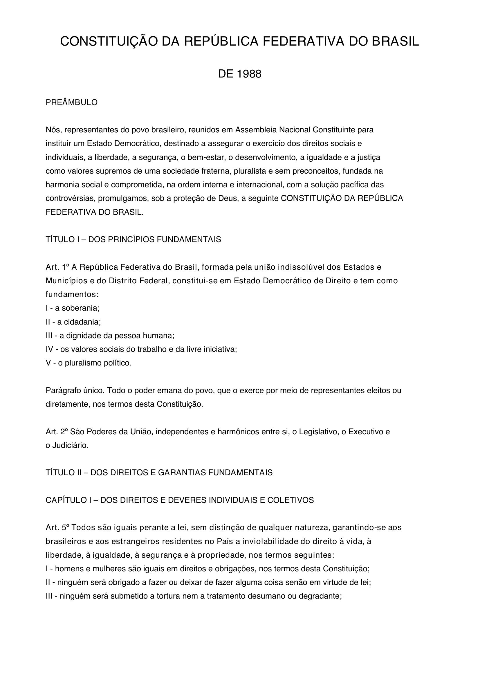 Modelo Pronto Constituição Federal